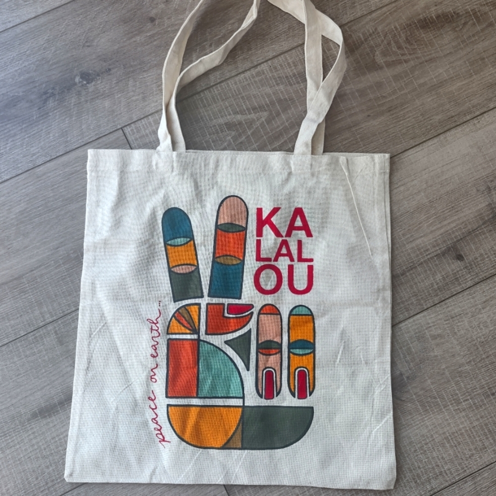 NWOT Kalalou Peace on Earth Canvas Tote Bag